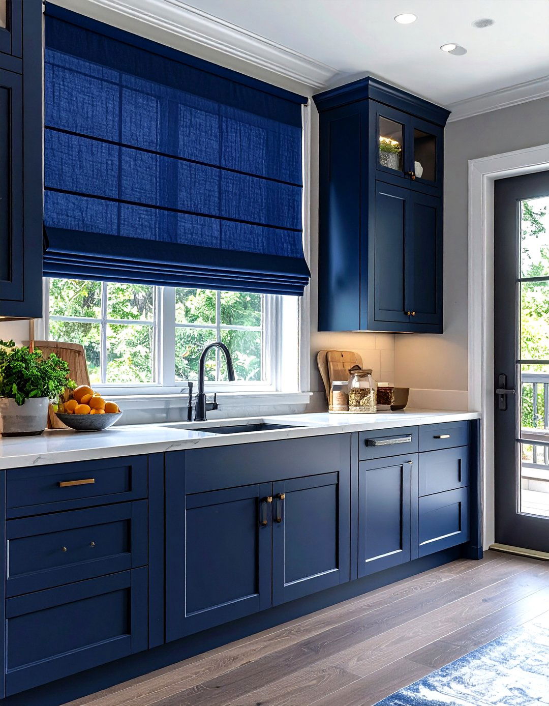 Navy Blue Kitchen Window Treatment - 30 navy blue kitchen ideas
