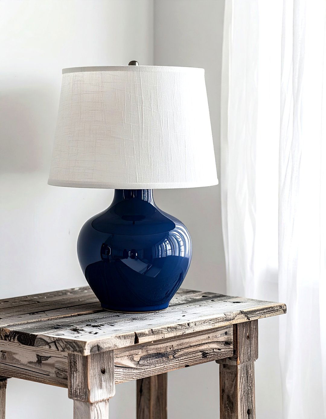 Navy Blue Lamp Base - 30 farmhouse navy living room ideas