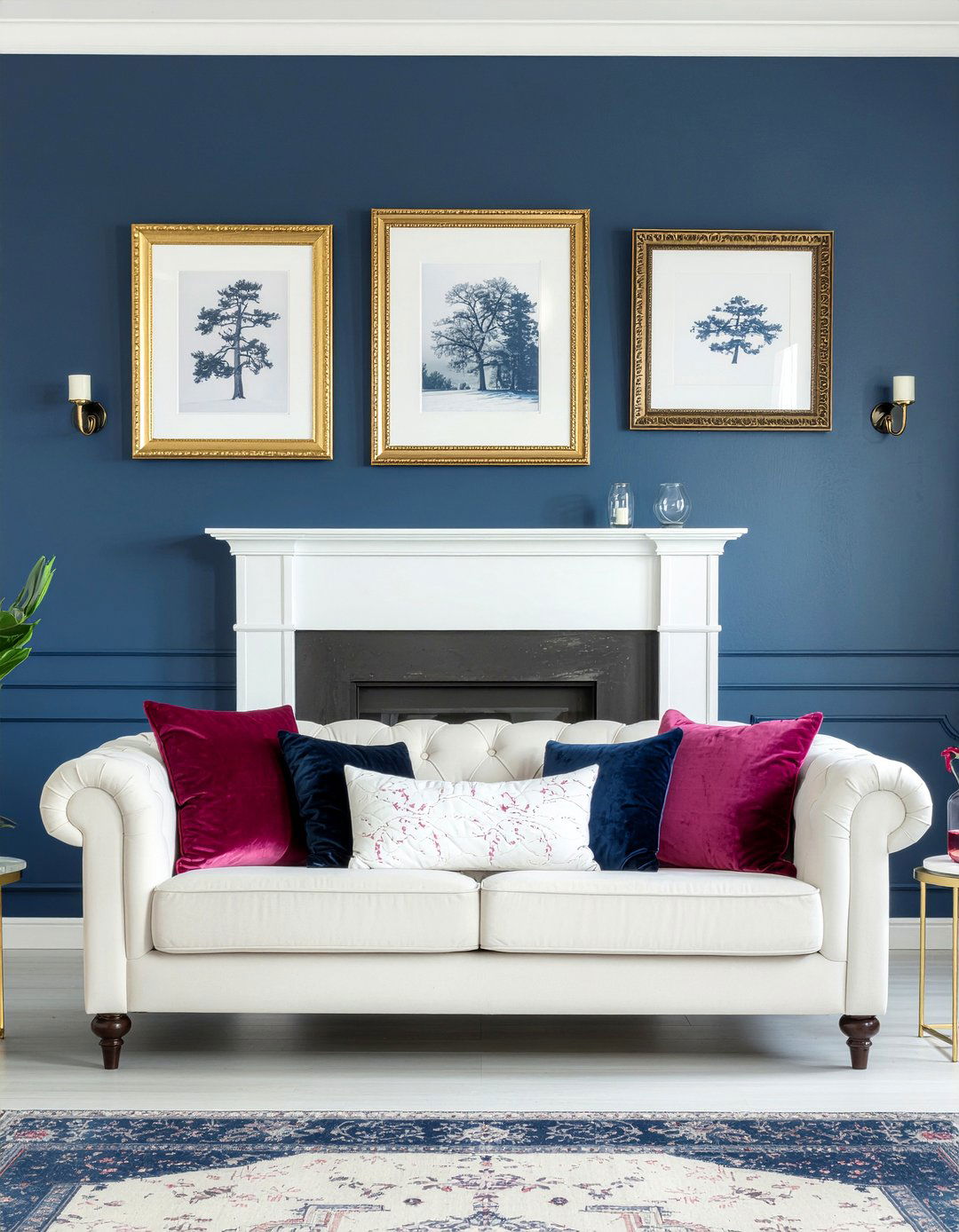 Navy Blue Living Room - 30 jewel toned living room ideas