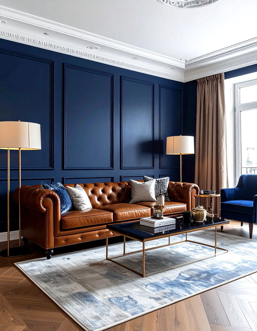 Navy Blue Living Room - 30 living room paint color ideas