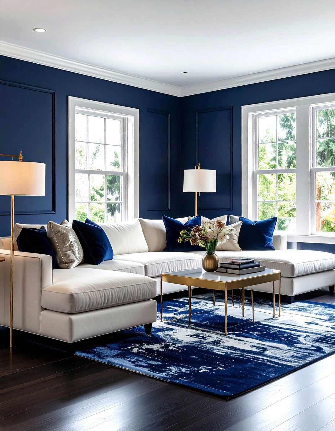 Navy Blue Living Room - 30 blue decor ideas