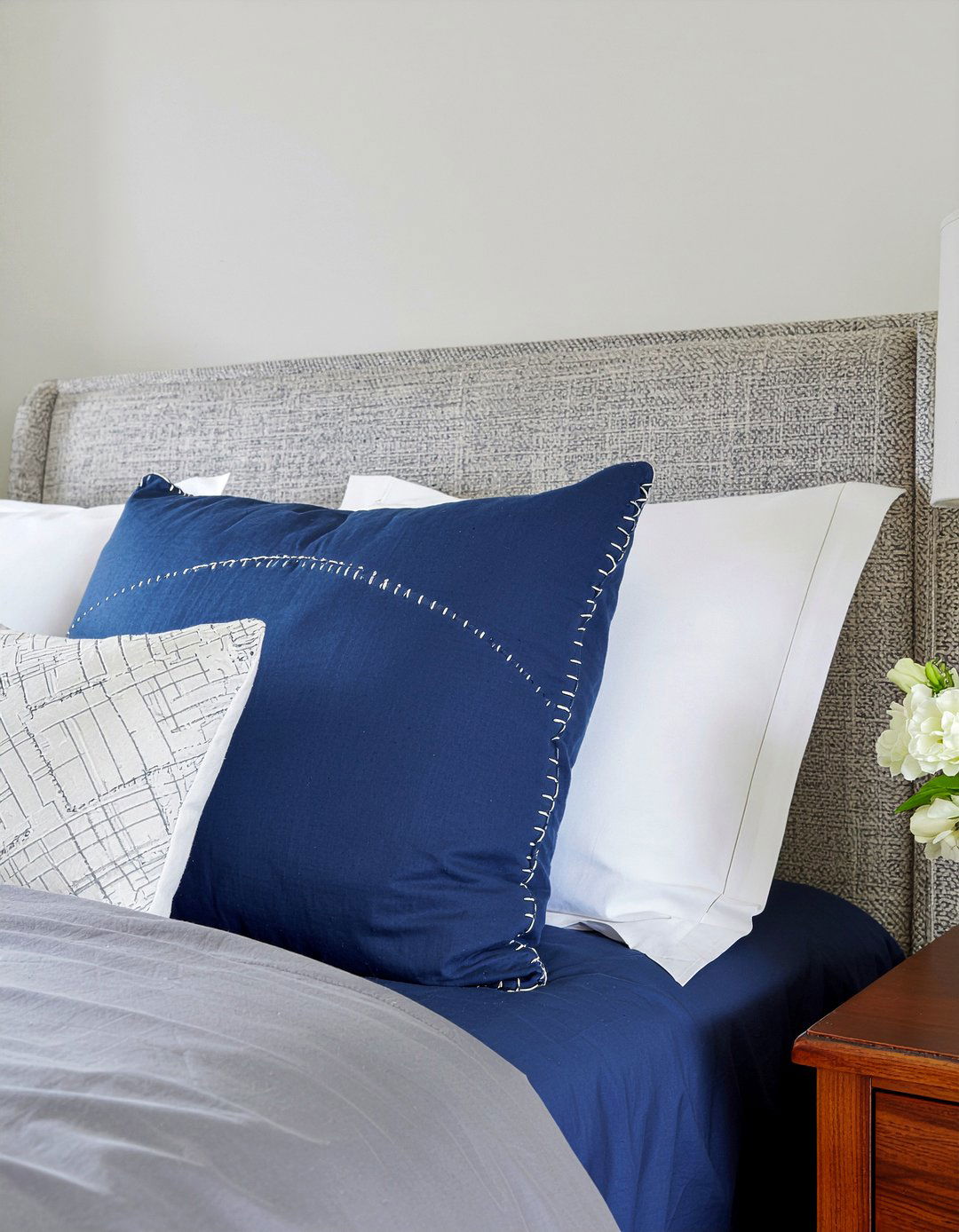 Navy Blue Lumbar Pillow - 30 bedroom lumbar pillows