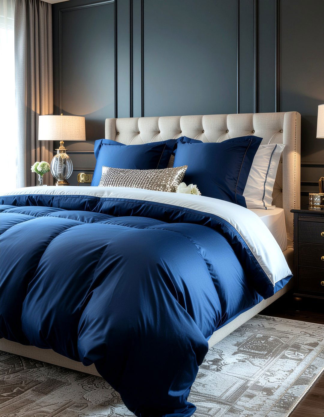 Navy Blue Luxury Sheets - 30 bedroom sheet sets