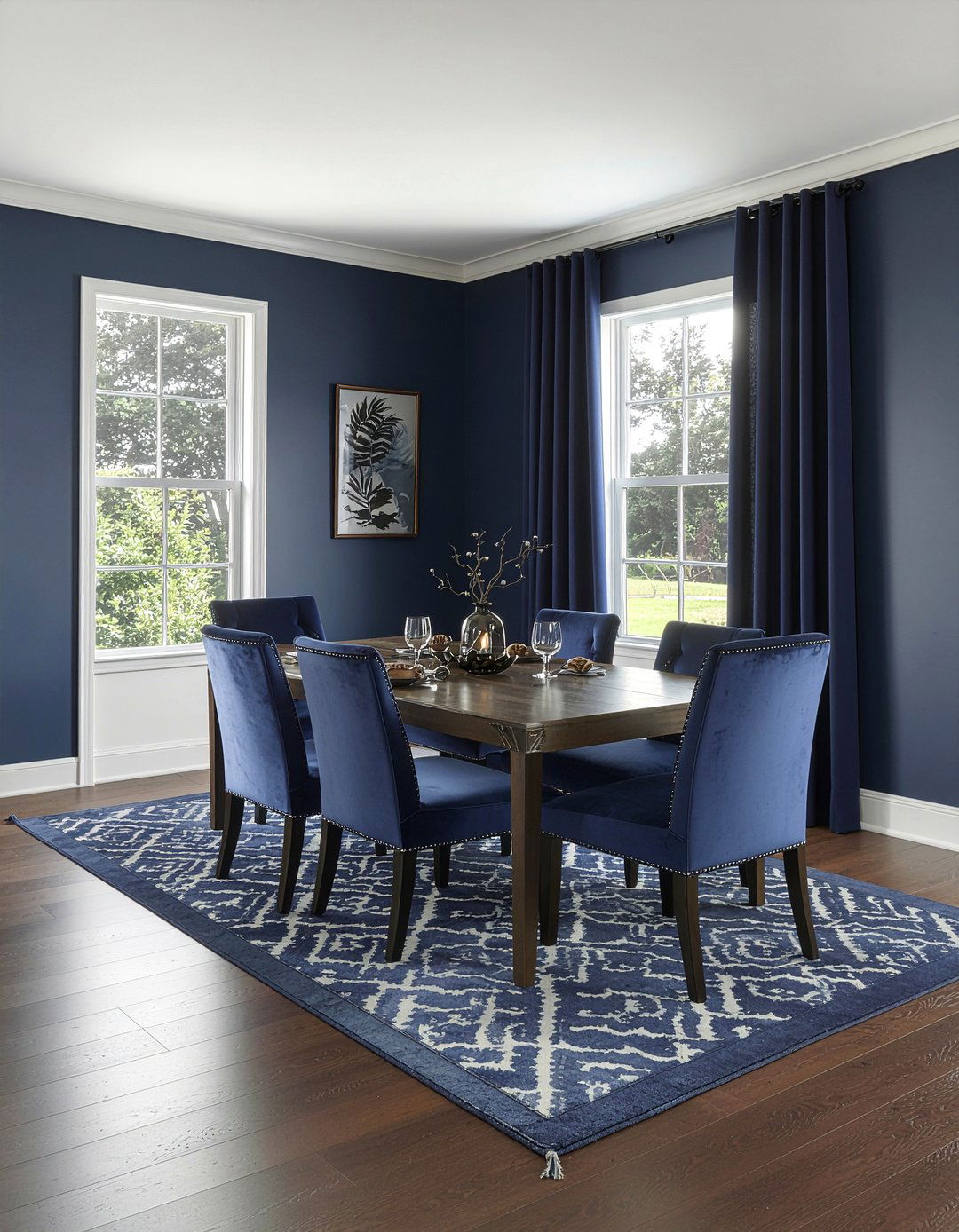 Navy Blue Monochromatic Room - 30 navy blue dining room ideas