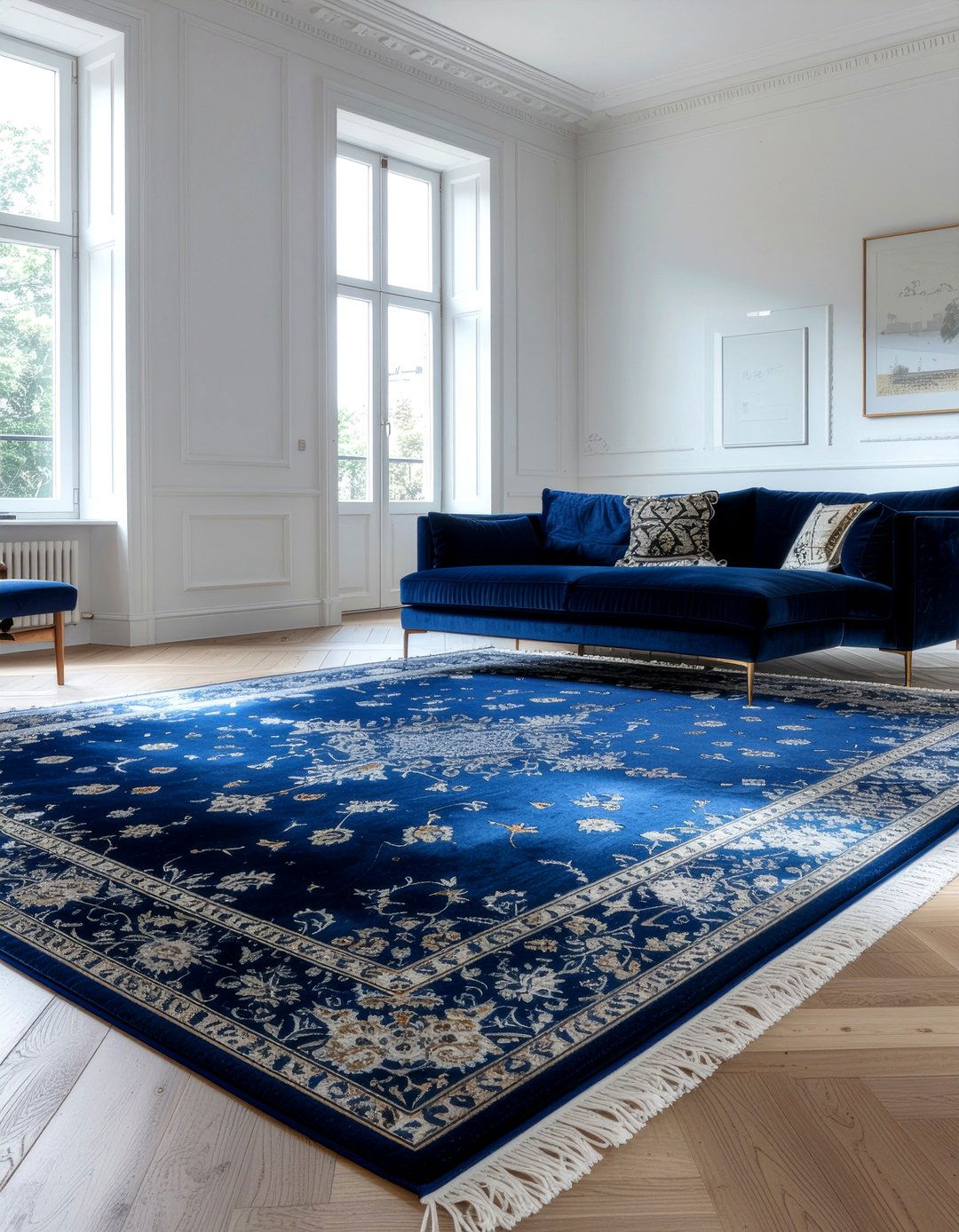 Navy Blue Oriental Rug - 30 living room oriental rugs