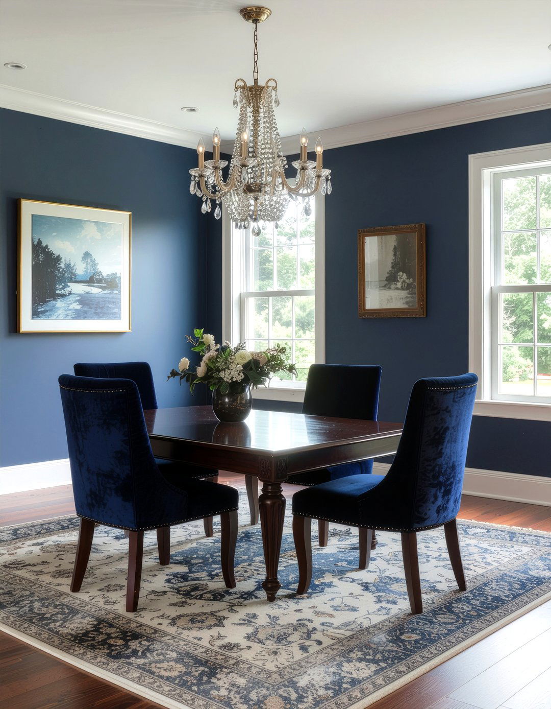 Navy Blue Paint - 30 dining room accent wall ideas
