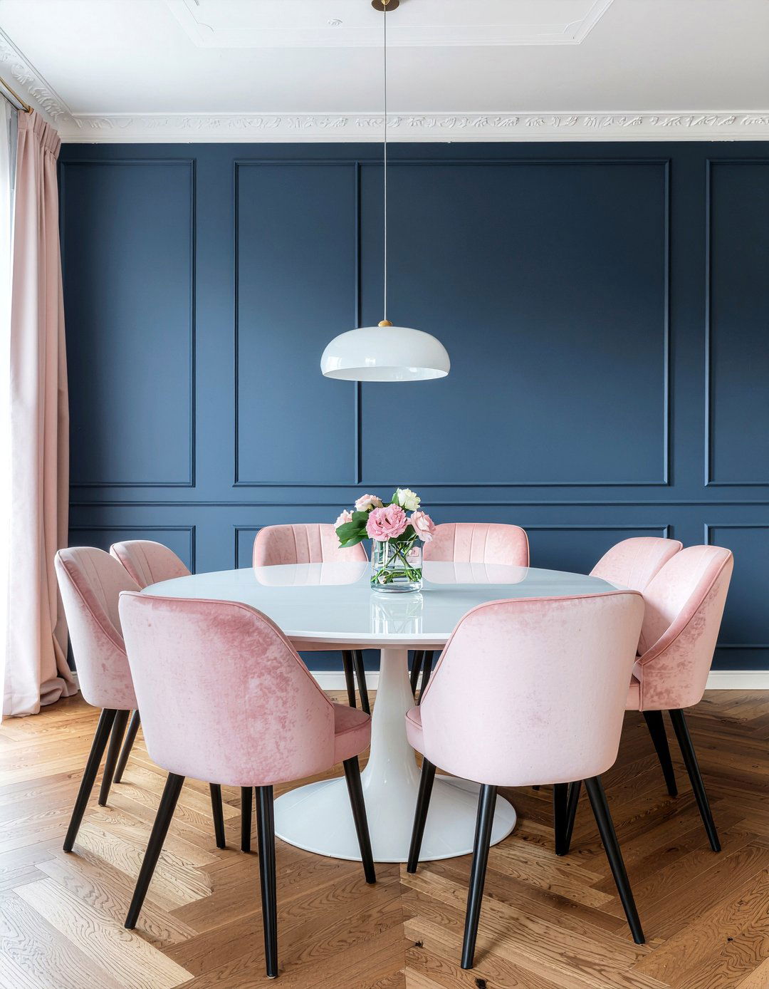 Navy Blue Pink Color Palette - 30 navy blue dining room ideas