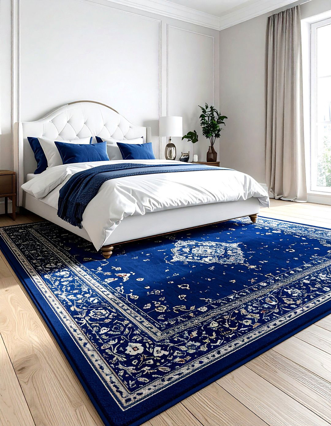 Navy Blue Rug - 30 navy bedroom ideas