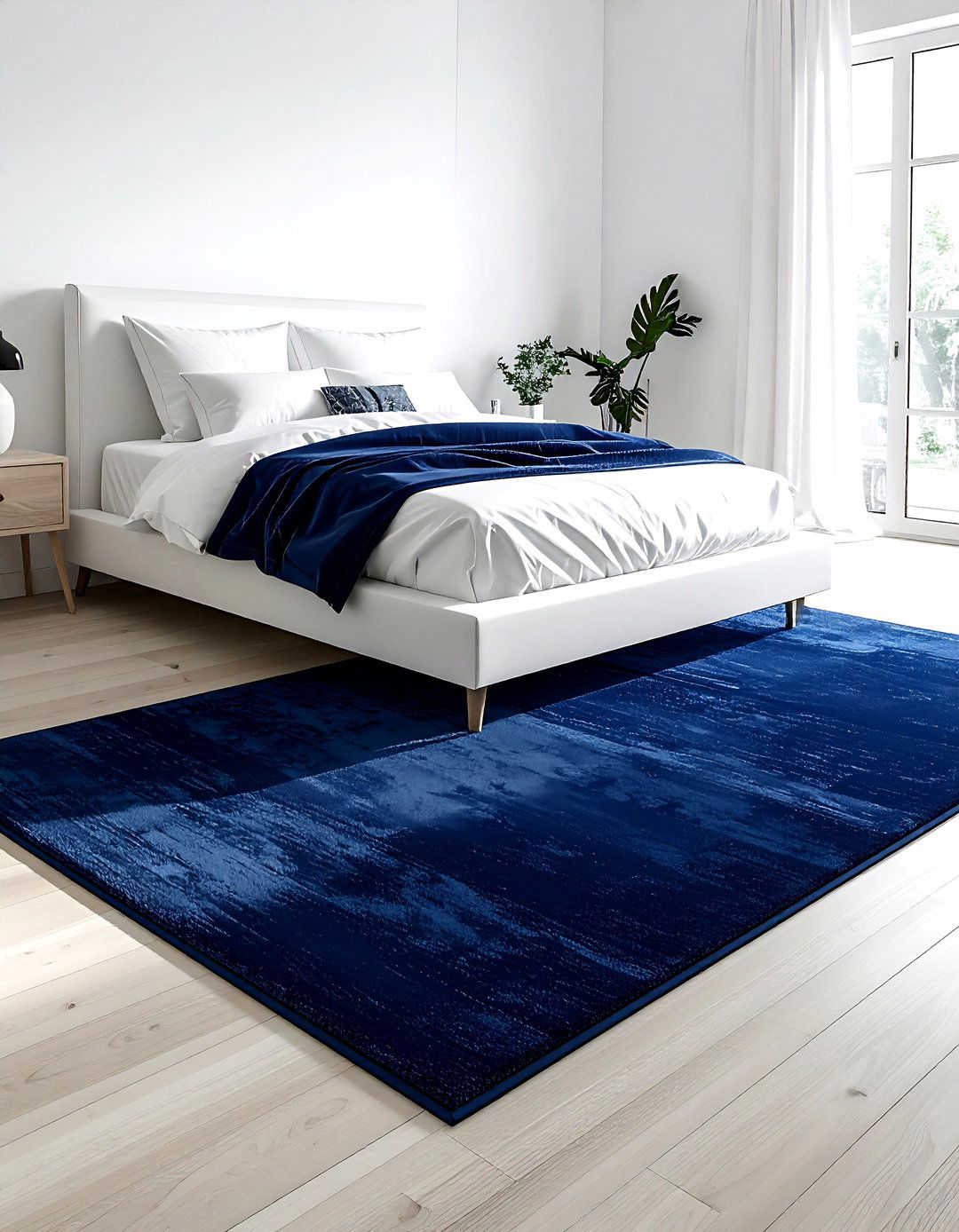 Navy Blue Rug - 30 navy bedroom design ideas