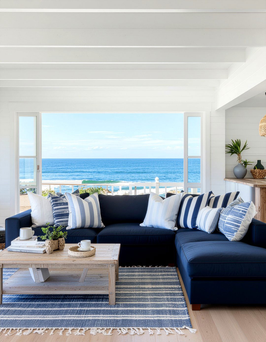 Navy Blue Sectional - 30 living room sectional ideas