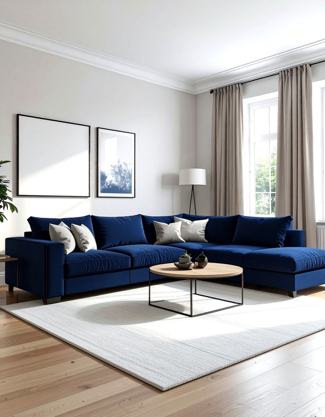 Navy Blue Sectional Living Room - 30 minimalist navy living room ideas