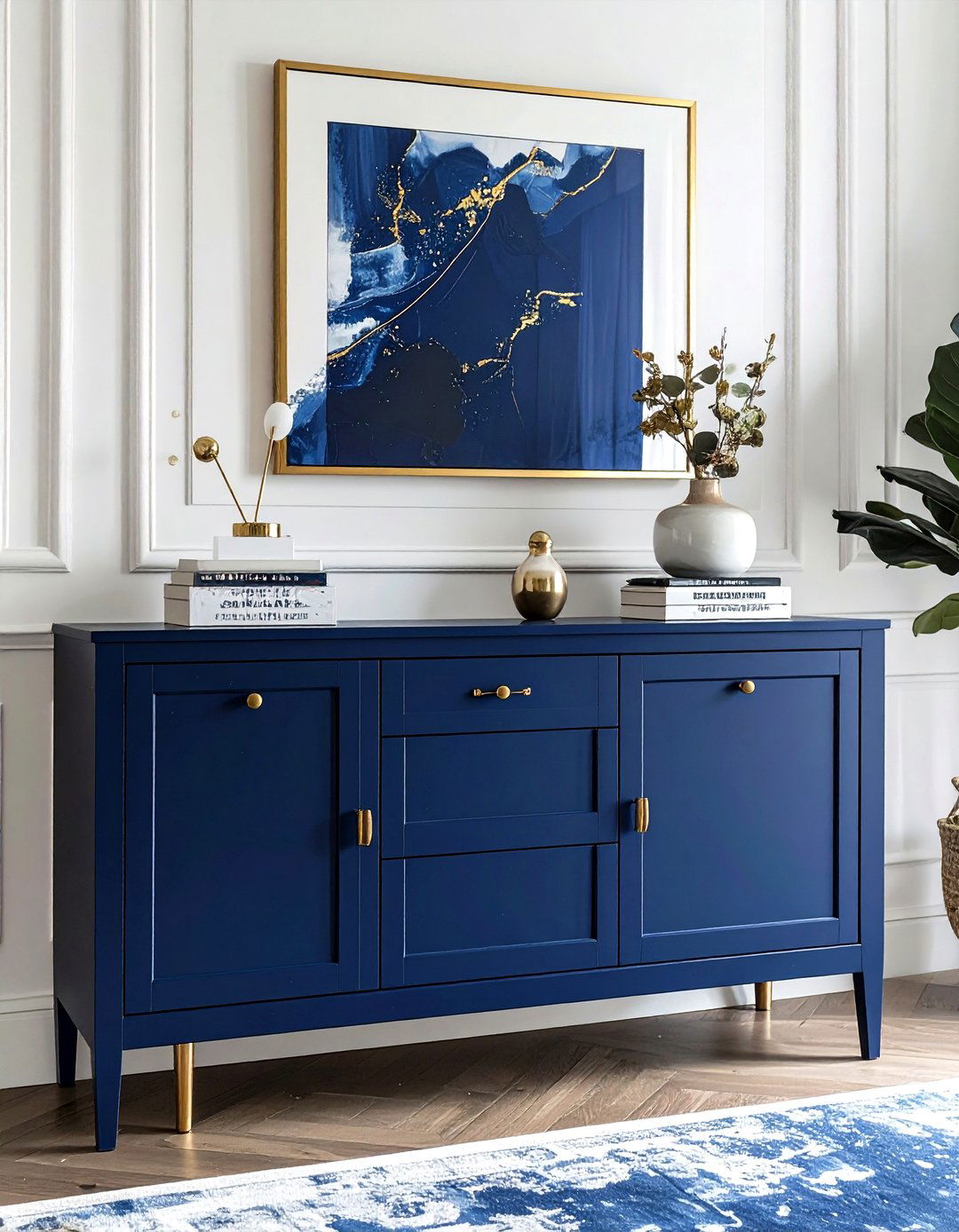 Navy Blue Sideboard - 30 dining room credenza ideas