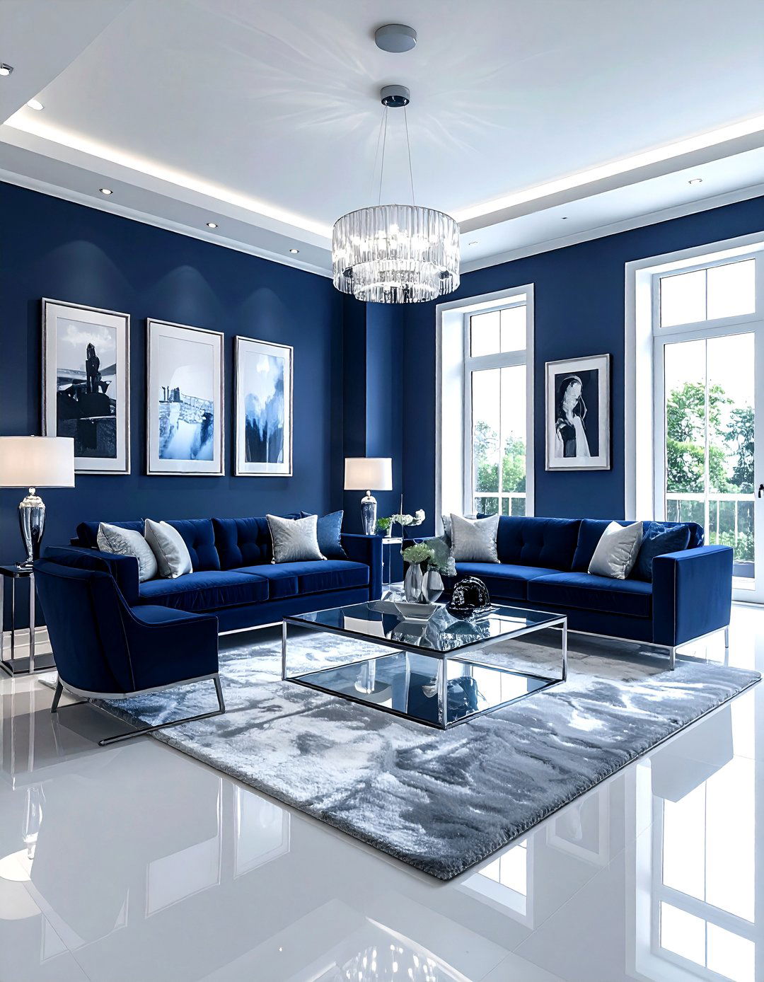 Navy Blue Silver Living Room - 30 navy living room design ideas