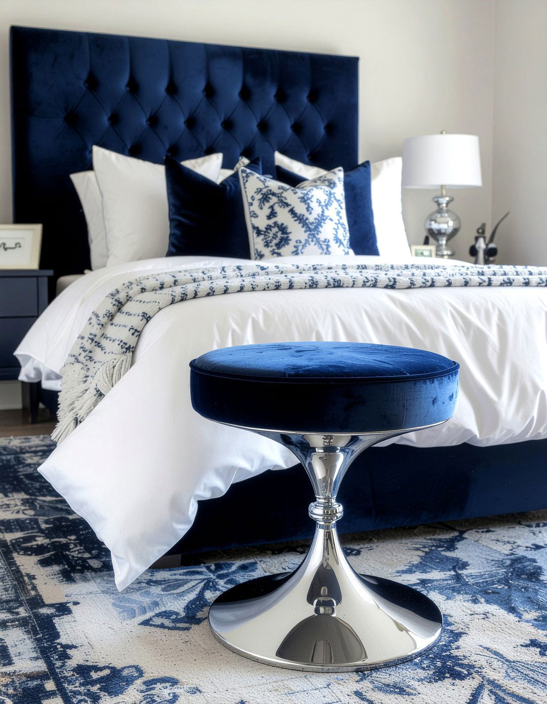 Navy Blue Stool - 30 bedroom vanity stools