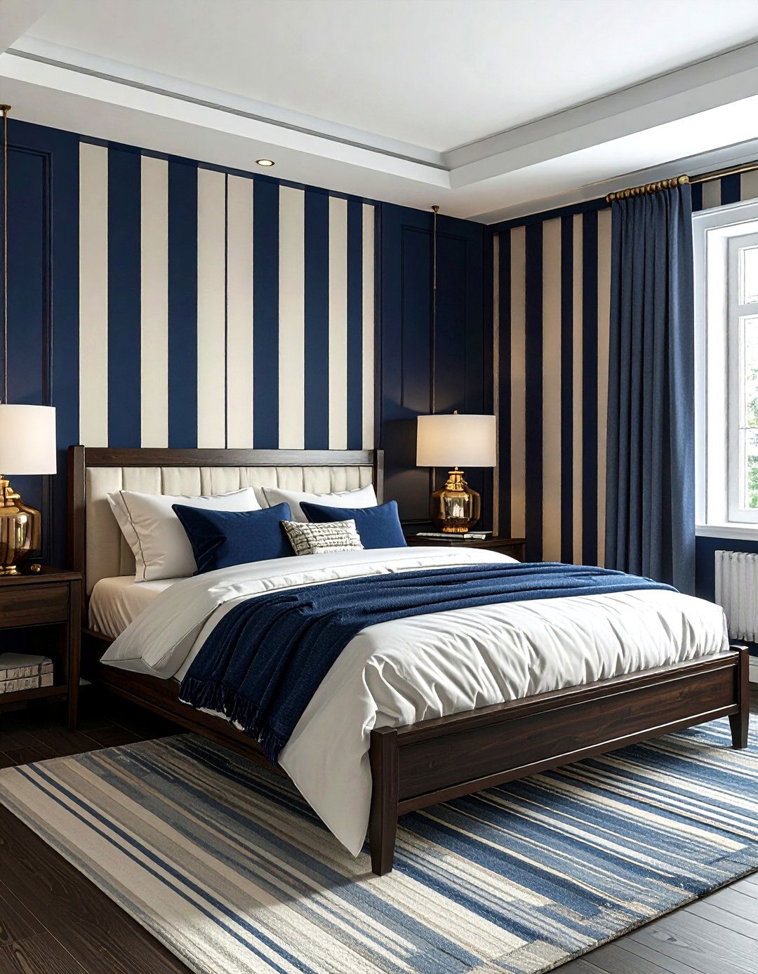 Navy Blue Striped Wallpaper - 30 striped wallpaper ideas