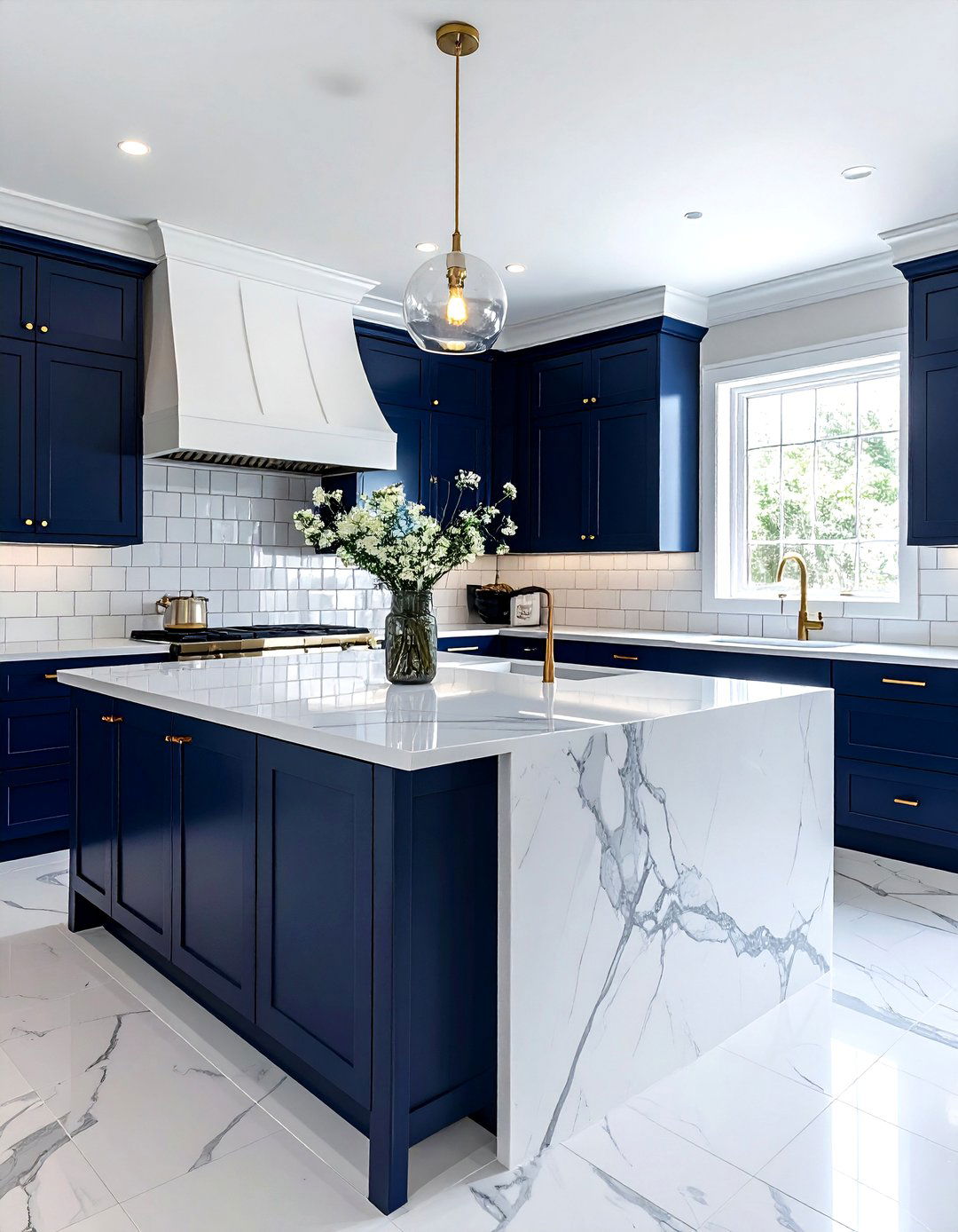 Navy Blue Subway Tile - 30 subway tile kitchen backsplash ideas