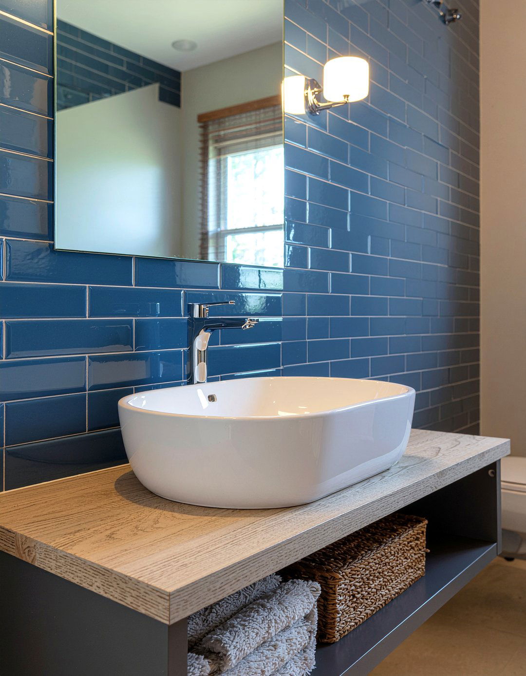 Navy Blue Subway Tile Bathroom - 30 navy blue bathroom ideas