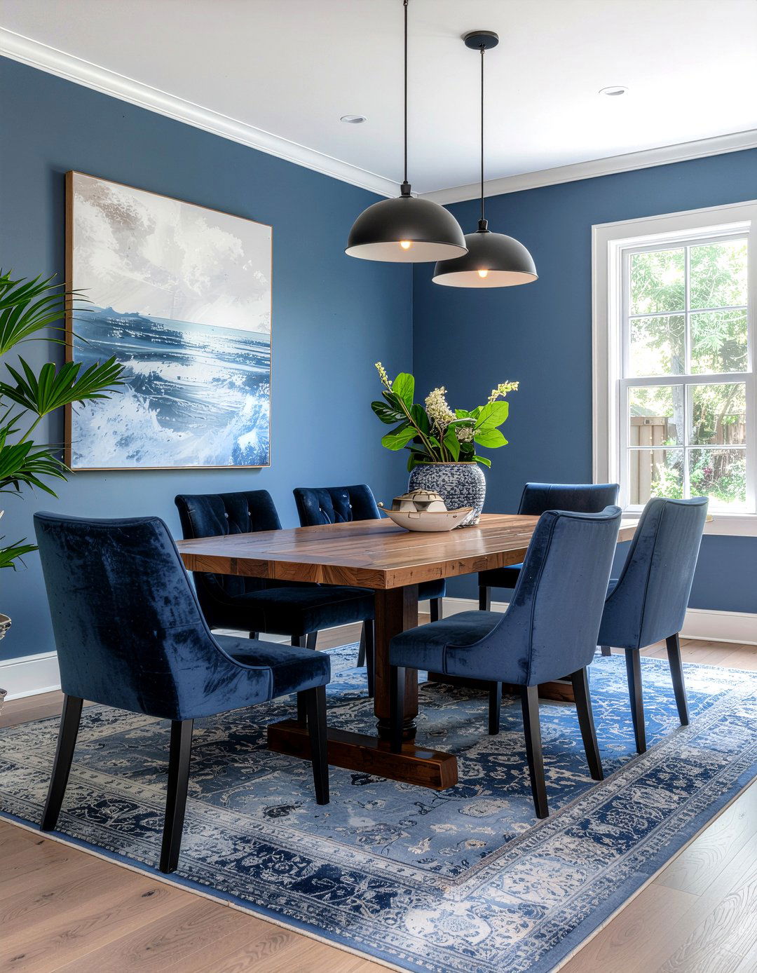 Navy Blue Transitional Dining Room - 30 navy dining room ideas