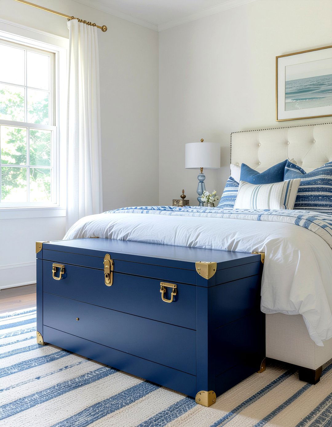 Navy Blue Trunk - 30 bedroom storage trunks