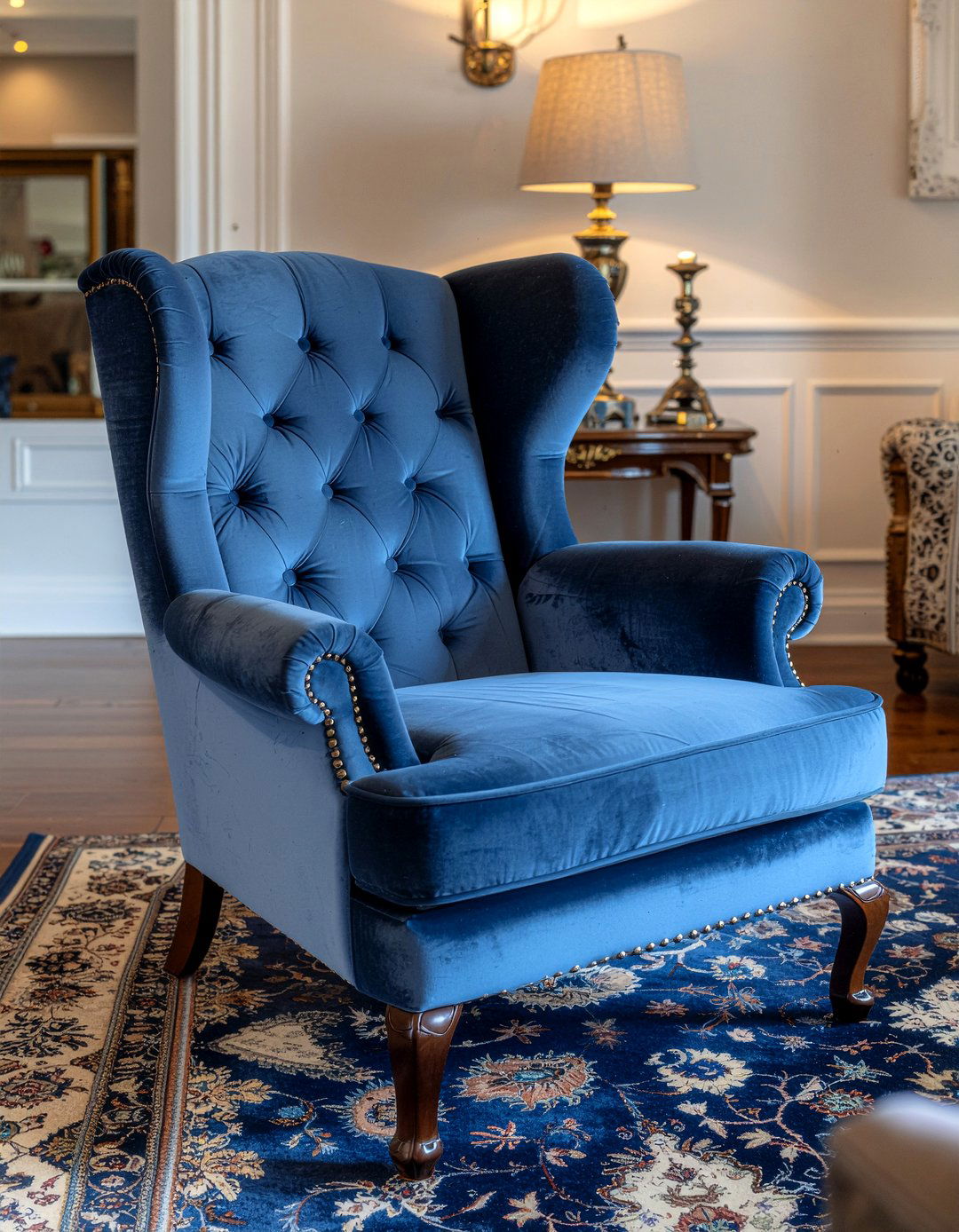 Navy Blue Tufted Lounge Chair - 30 living room lounge chairs
