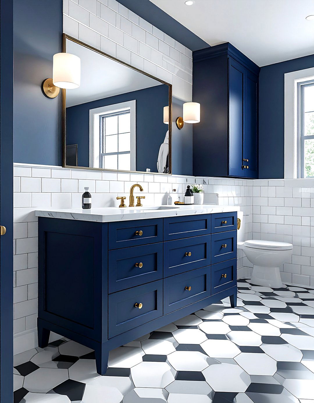 Navy Blue Vanity - 30 single vanity ideas