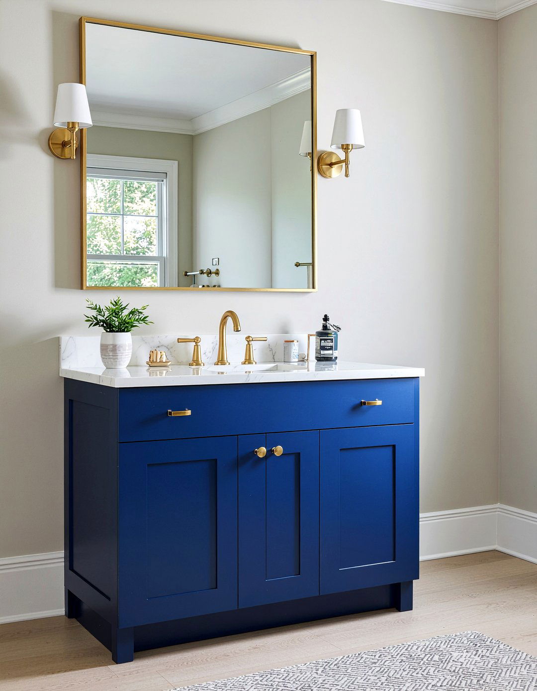 Navy Blue Vanity Gold Hardware - 30 navy blue bathroom ideas