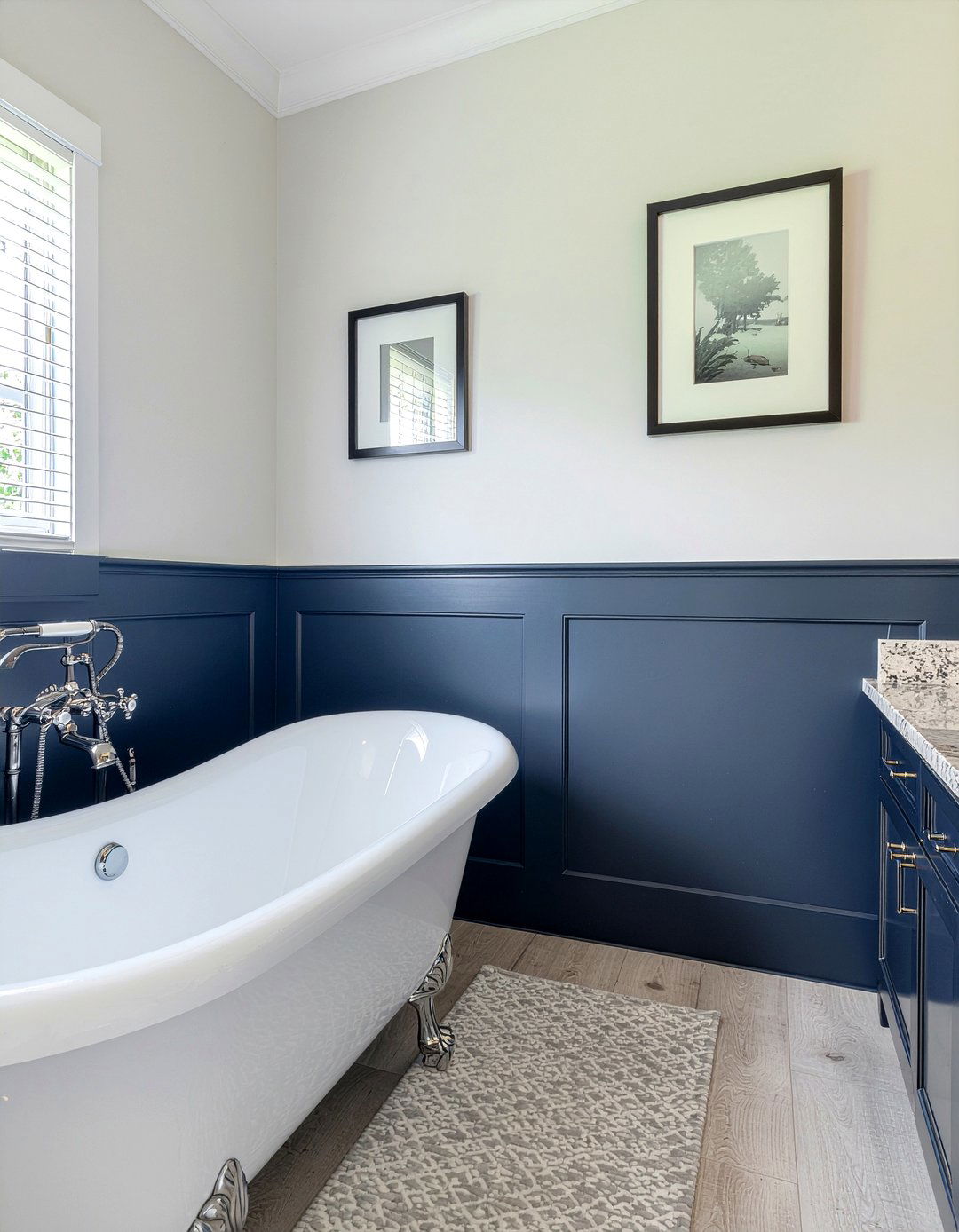 Navy Blue Wainscoting Bathroom - 30 navy blue bathroom ideas