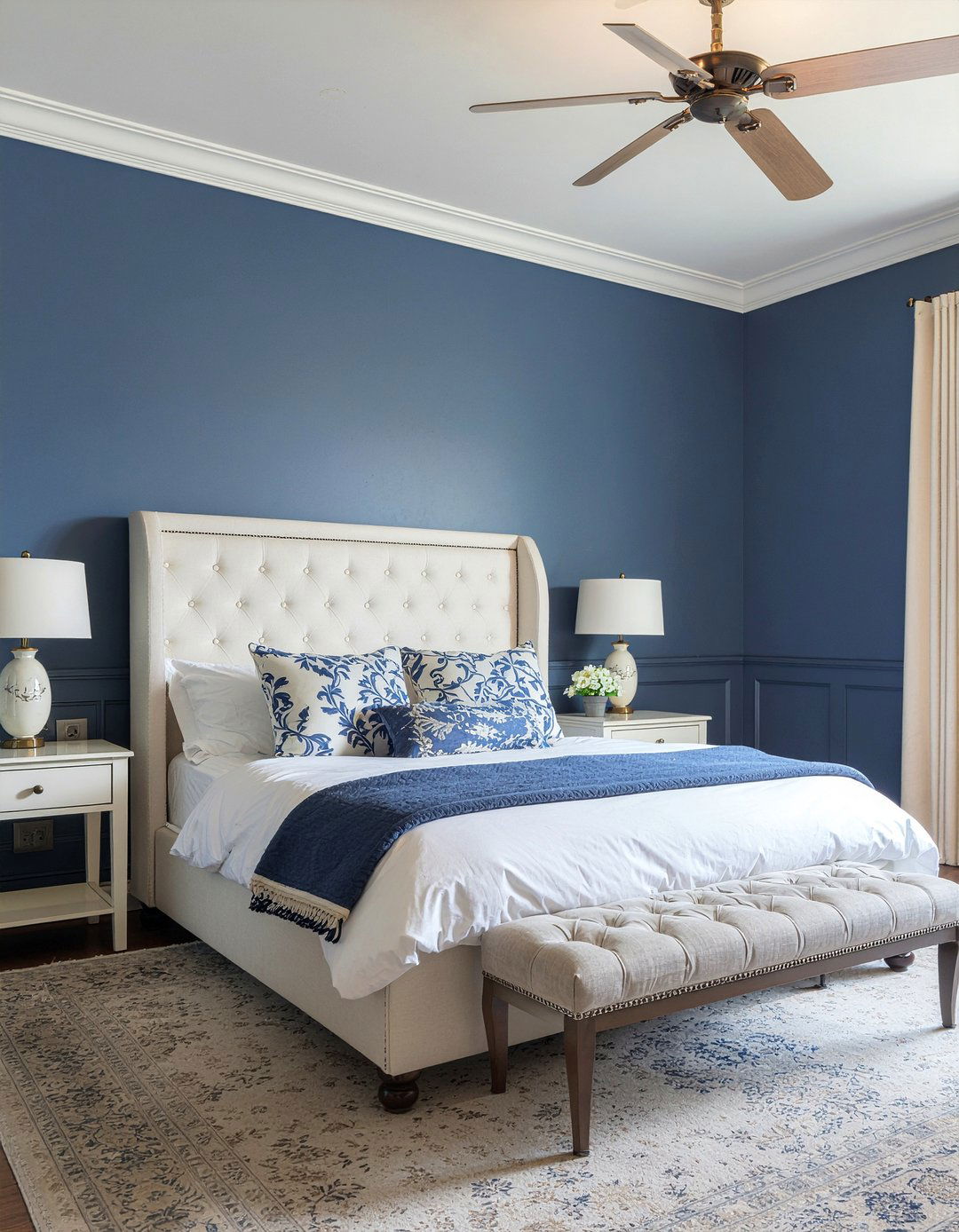 Navy Blue Wainscoting Bedroom - 30 bedroom navy walls
