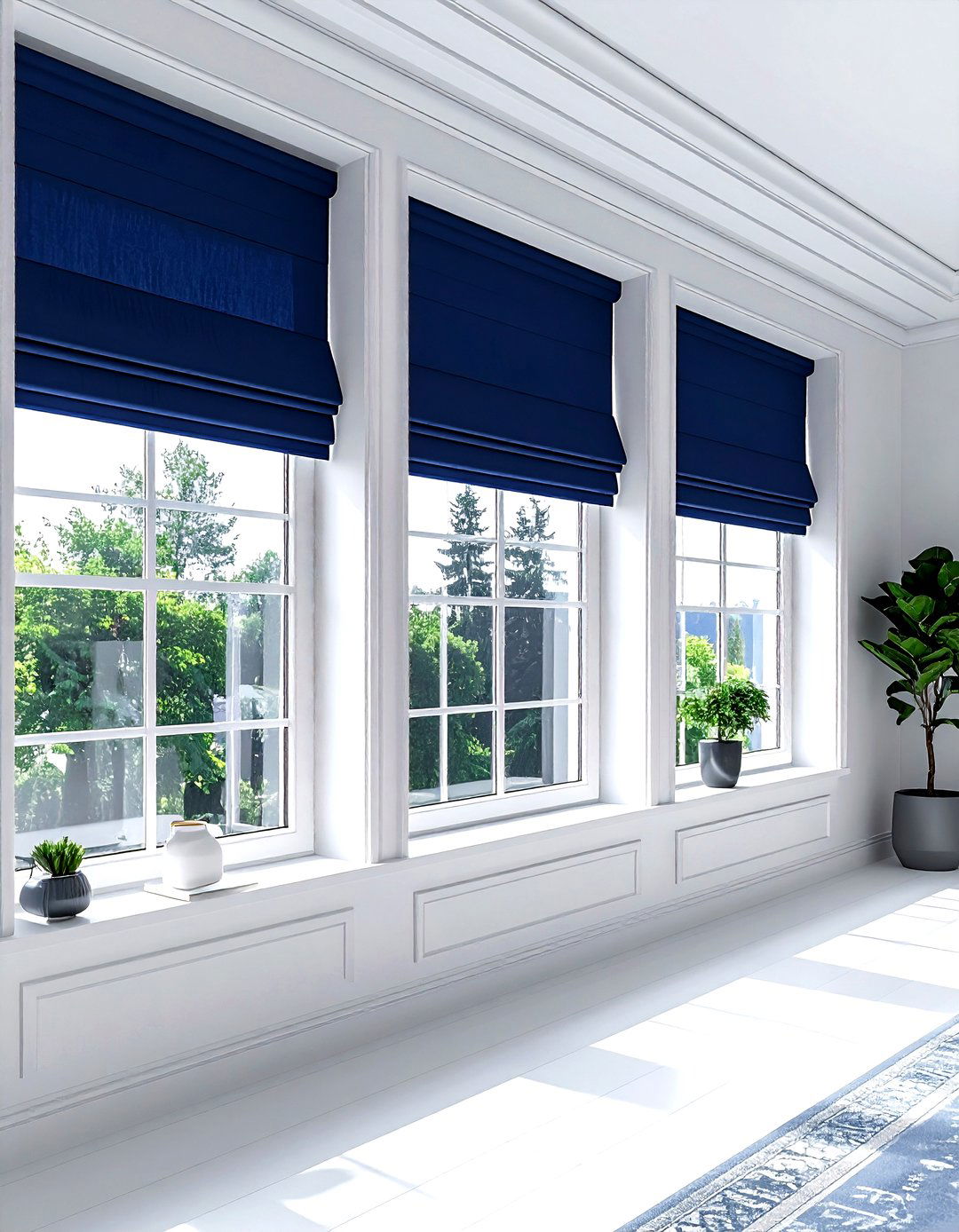 Navy Blue Window Treatments - 30 navy and white dining room ideas