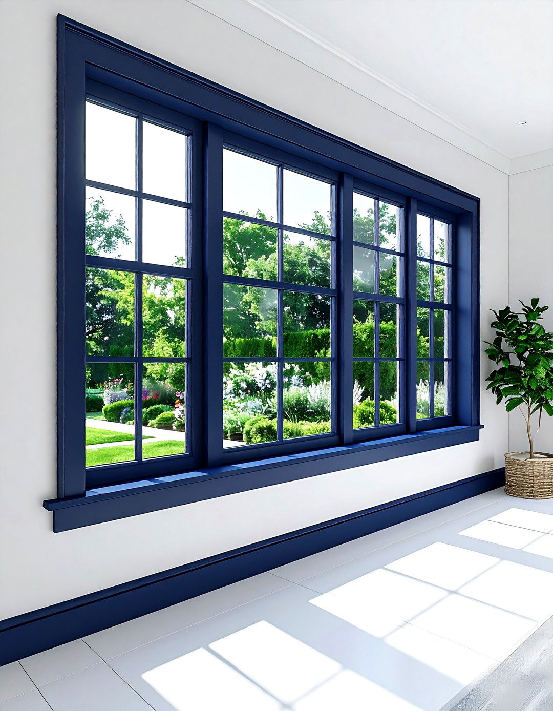Navy Blue Window Trim - 30 farmhouse navy living room ideas