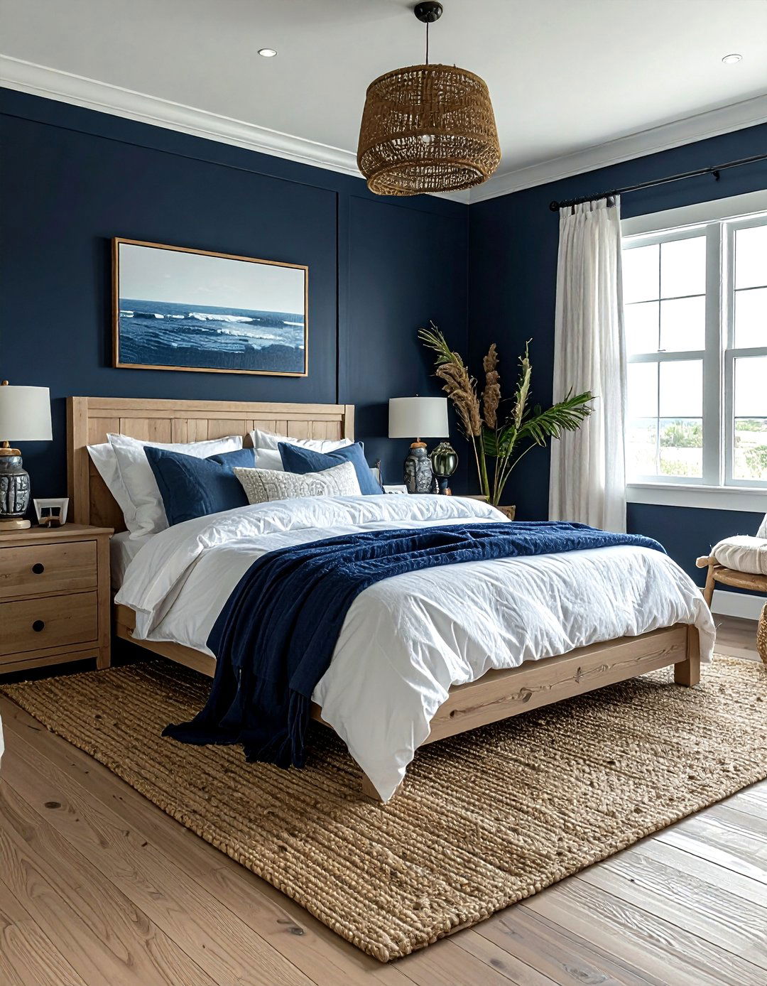Navy Coastal Bedroom - 30 traditional navy bedroom ideas