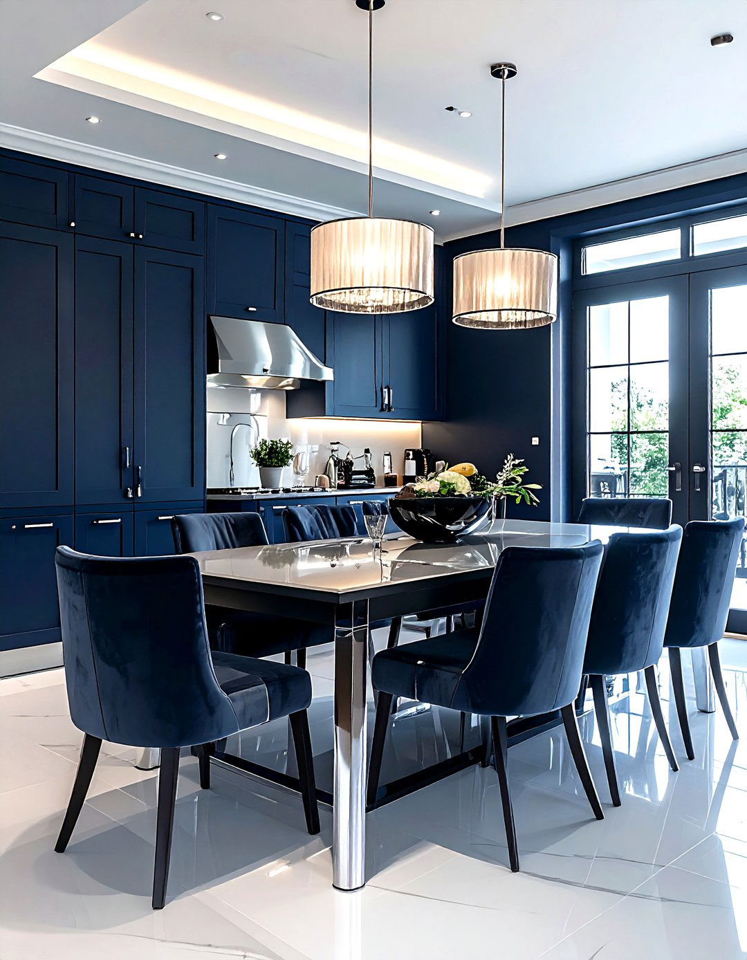 Navy Dining Room Silver Hardware - 30 dark navy dining room ideas