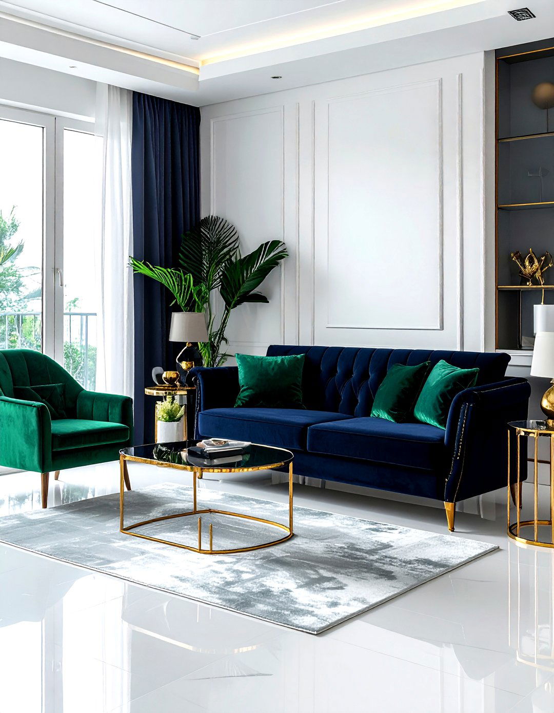 Navy Gold Emerald Green Living Room - 30 navy gold living room ideas