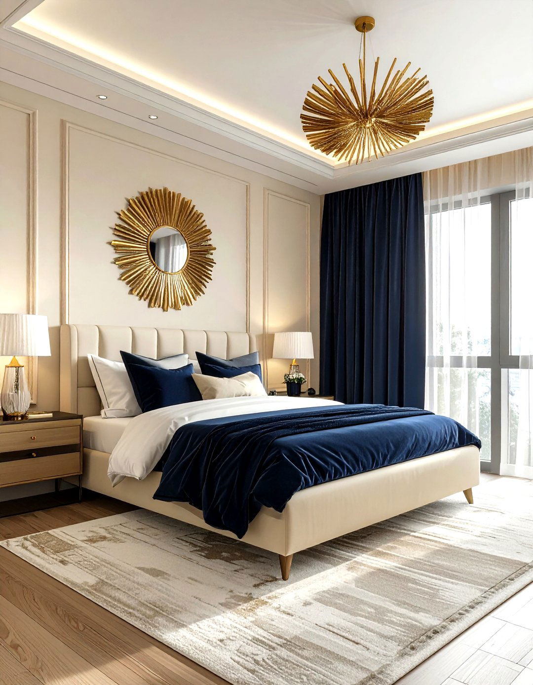 Navy Gold Guest Bedroom - 30 navy gold bedroom ideas