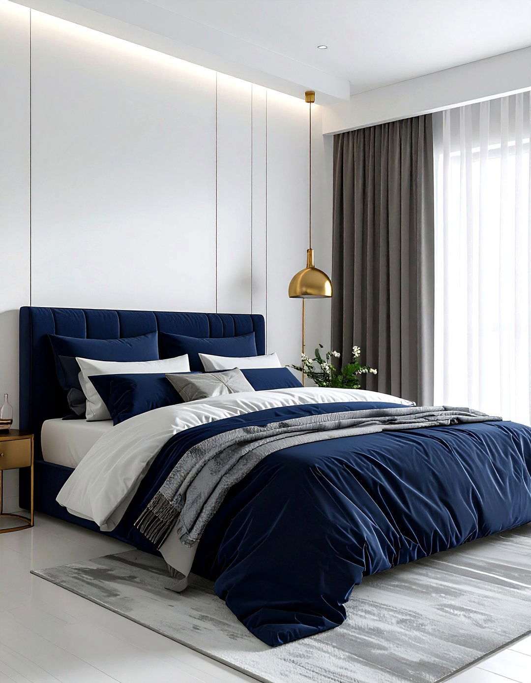 Navy Gold Minimalist Bedroom - 30 navy gold bedroom ideas