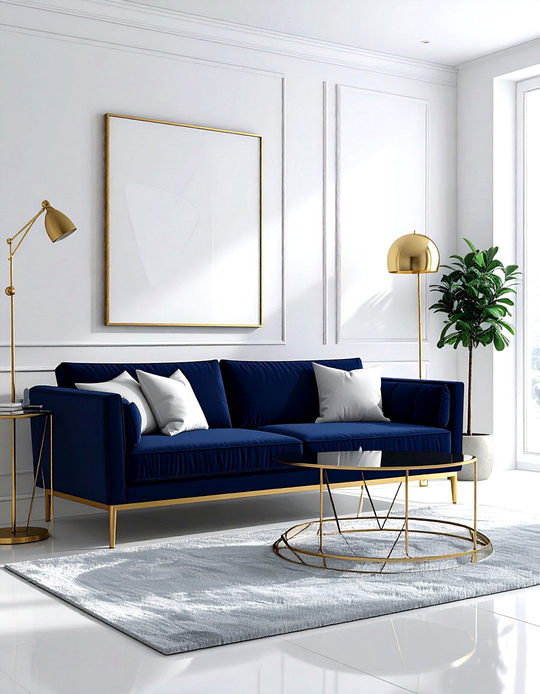 30 Sophisticated Navy Gold Living Room Ideas for Elegance