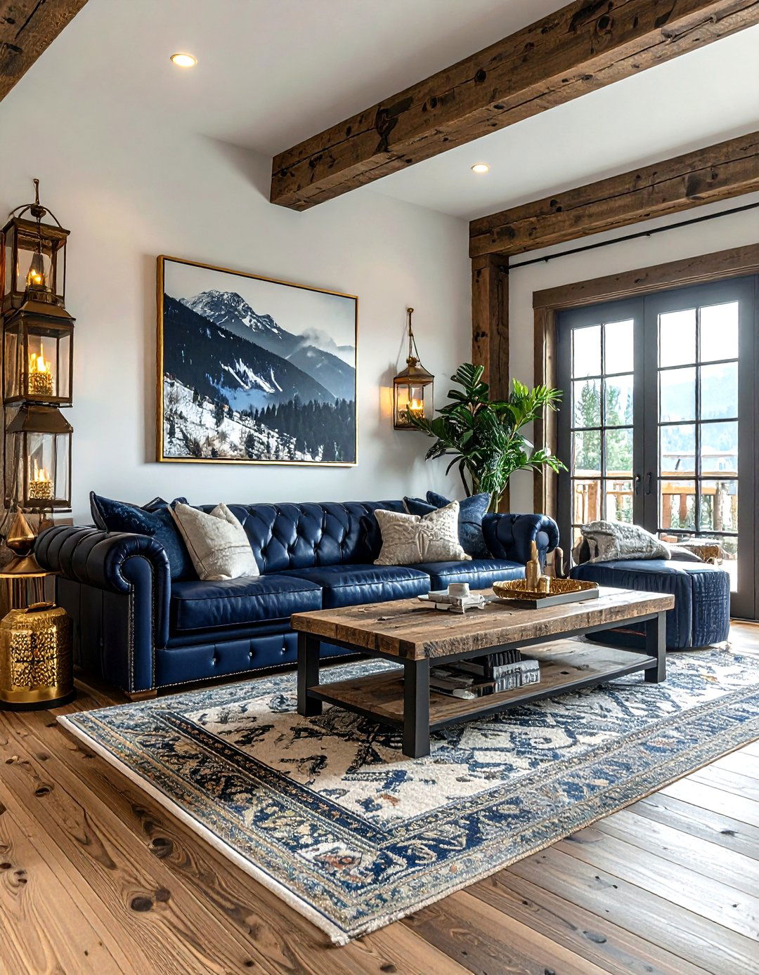 Navy Gold Rustic Living Room - 30 navy gold living room ideas