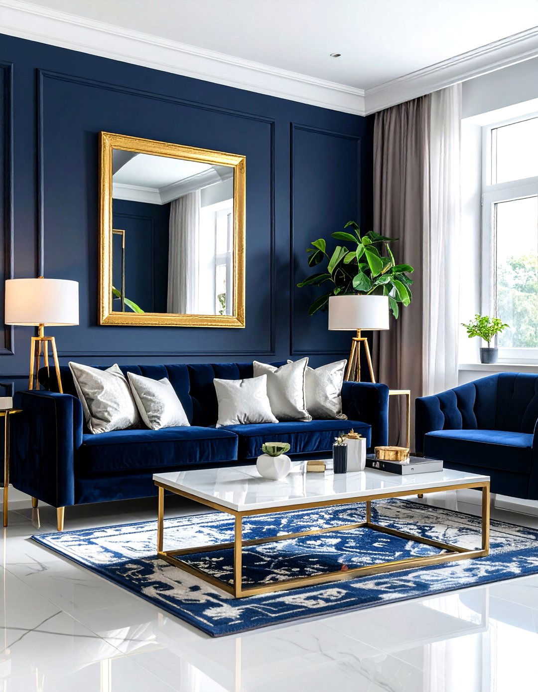 Navy Gold Small Living Room - 30 navy gold living room ideas