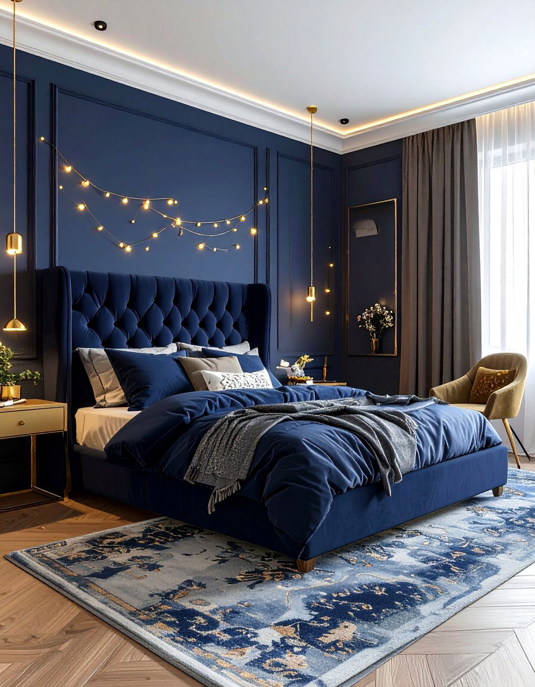 Navy Gold Teen Bedroom - 30 navy gold bedroom ideas