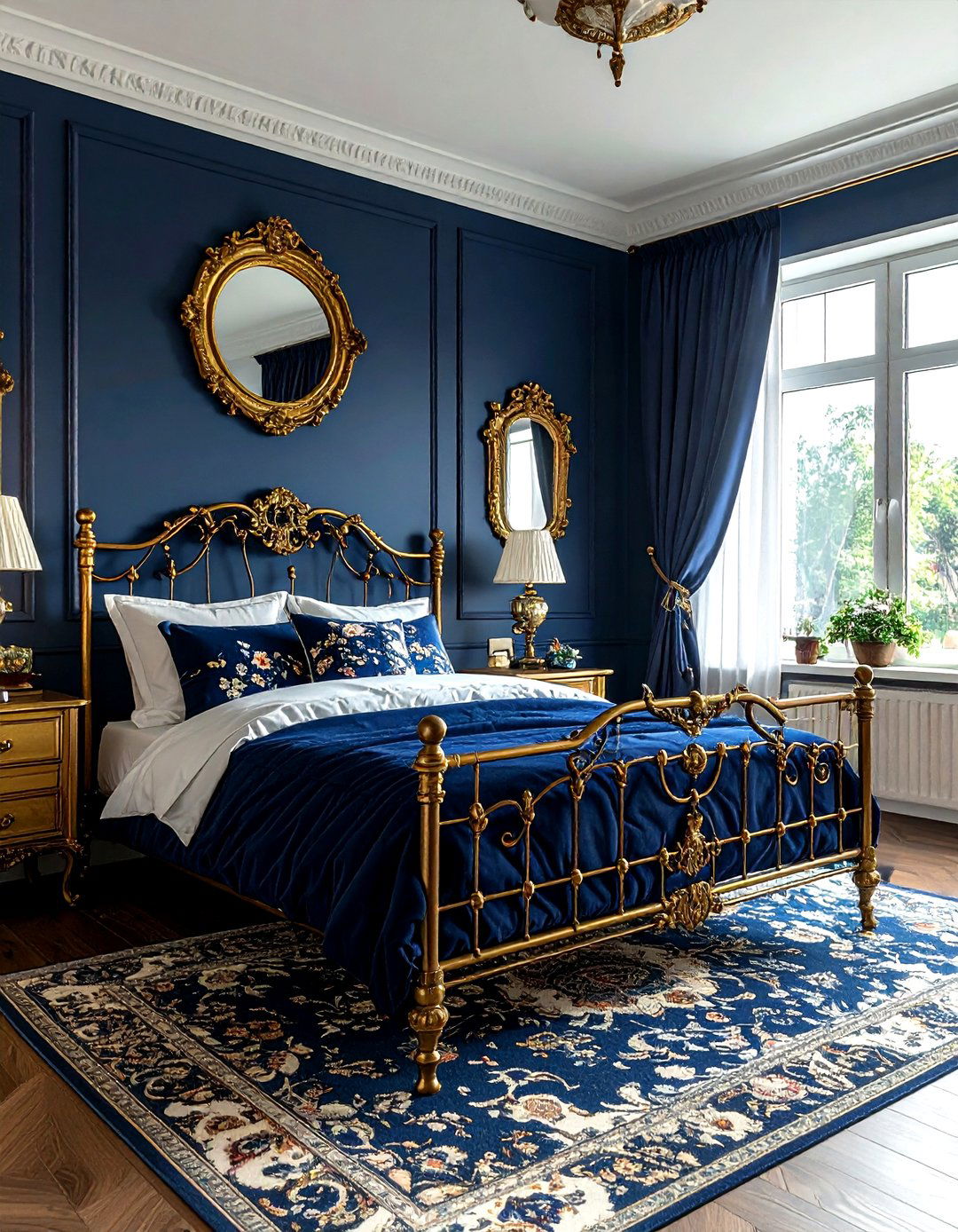 Navy Gold Vintage Bedroom - 30 navy gold bedroom ideas