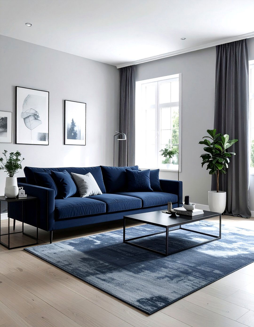 Navy Grey Living Room - 30 minimalist navy living room ideas