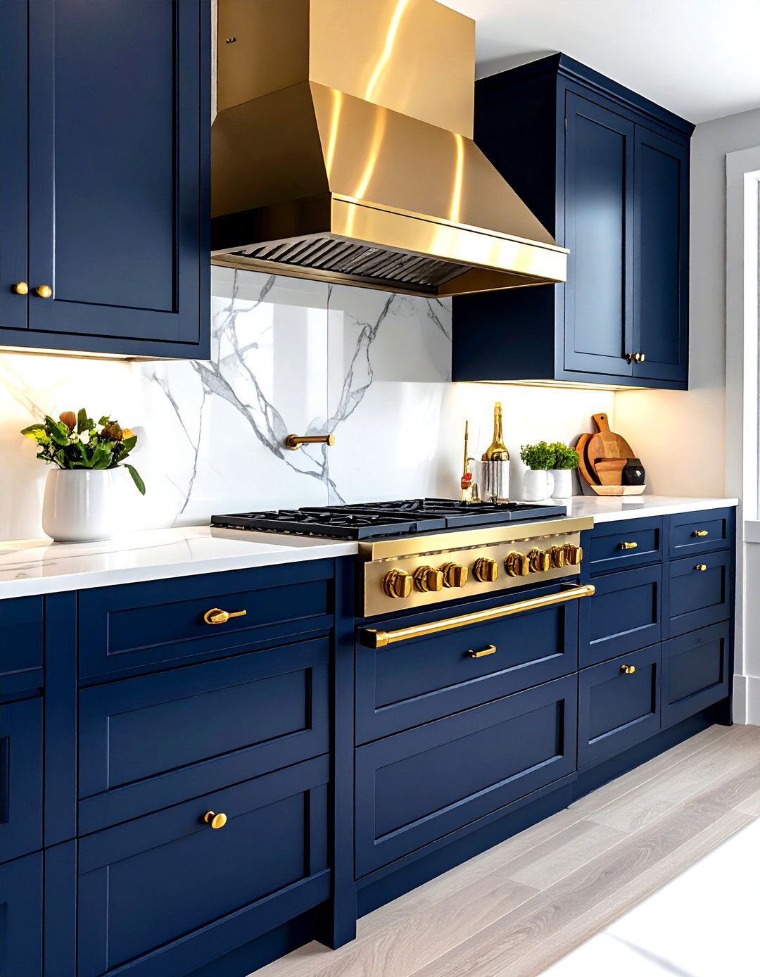 30 Luxurious Navy Gold Kitchen Ideas for a Chic Update