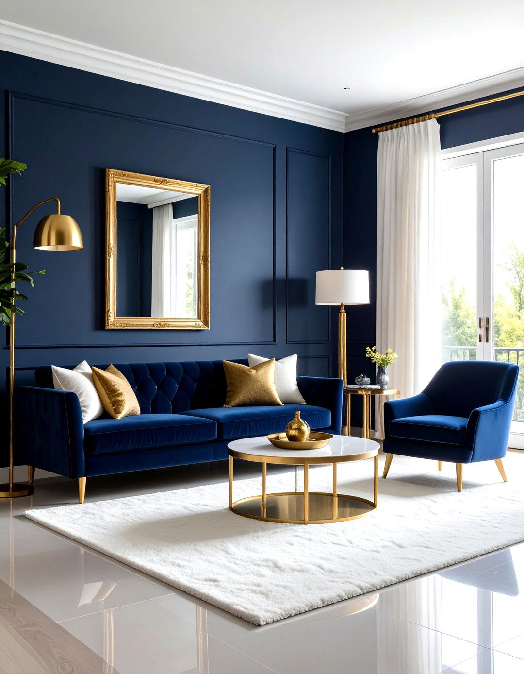 Navy Living Room Gold - 30 minimalist navy living room ideas