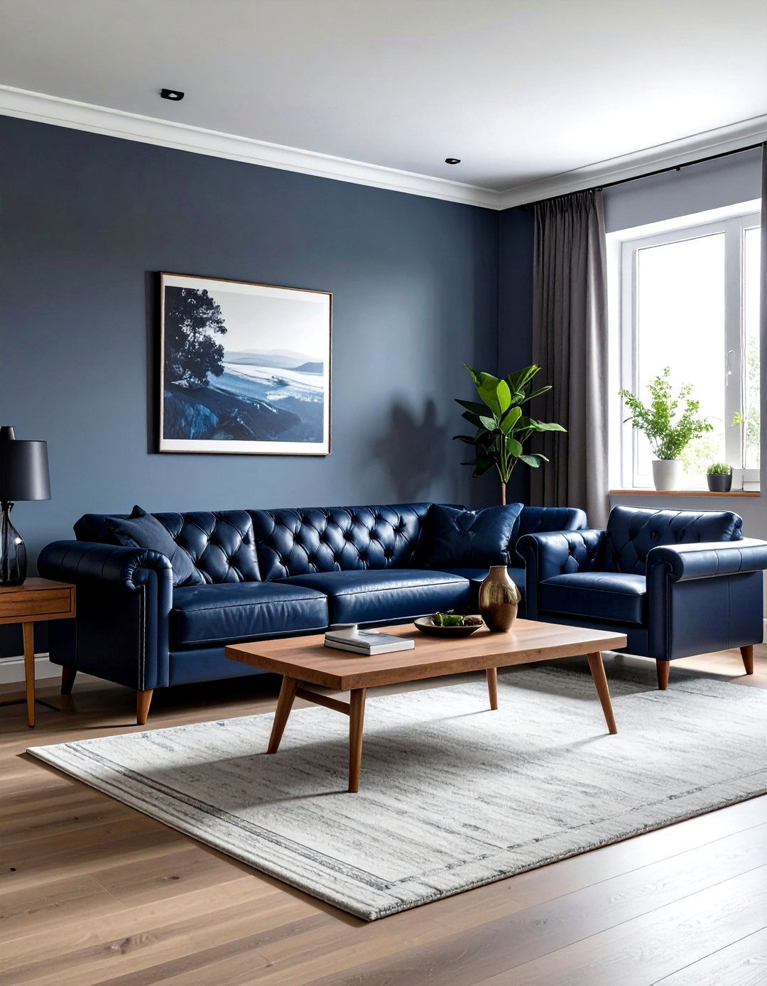 Navy Living Room Leather - 30 minimalist navy living room ideas