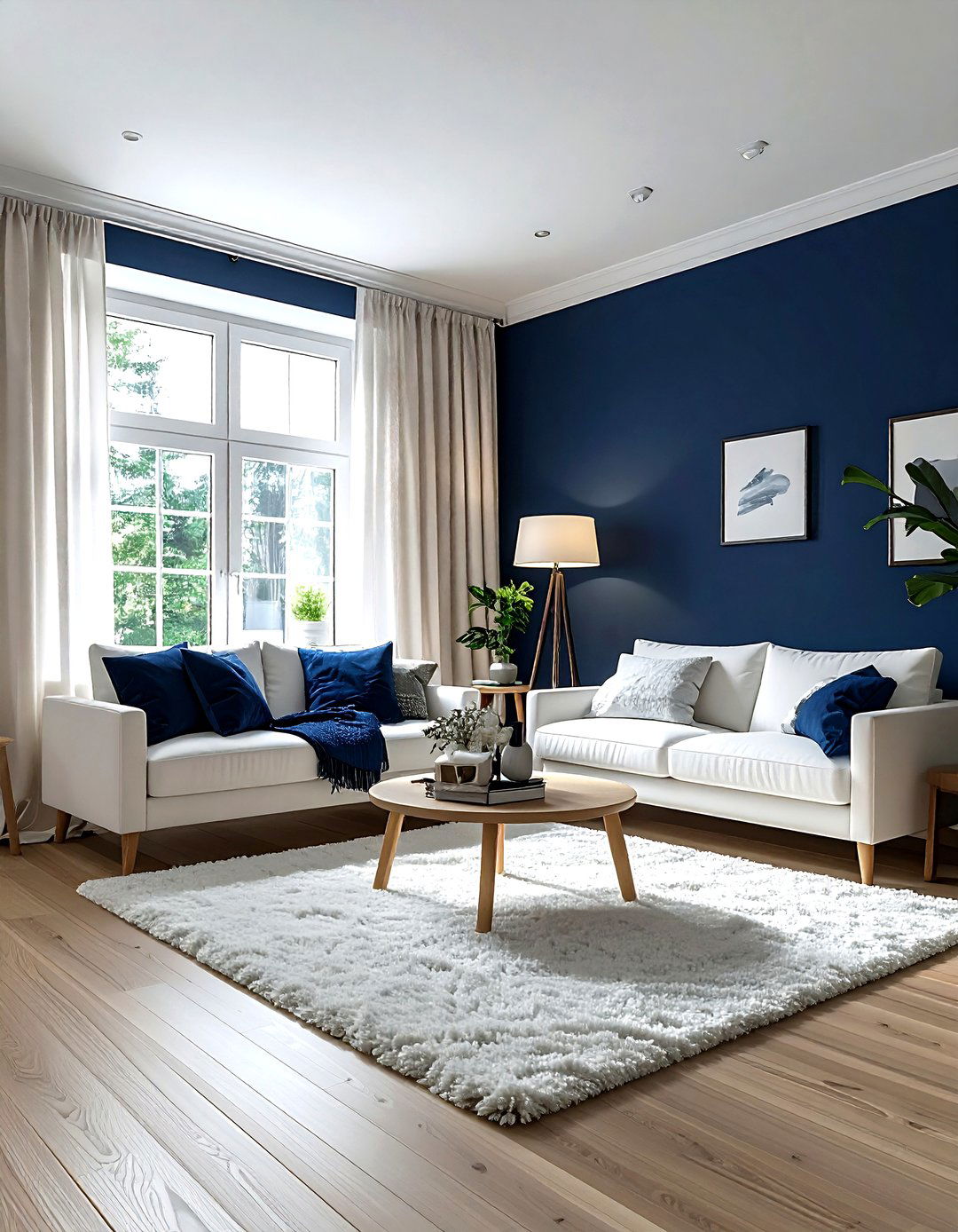 Navy Living Room Scandi Style - 30 minimalist navy living room ideas
