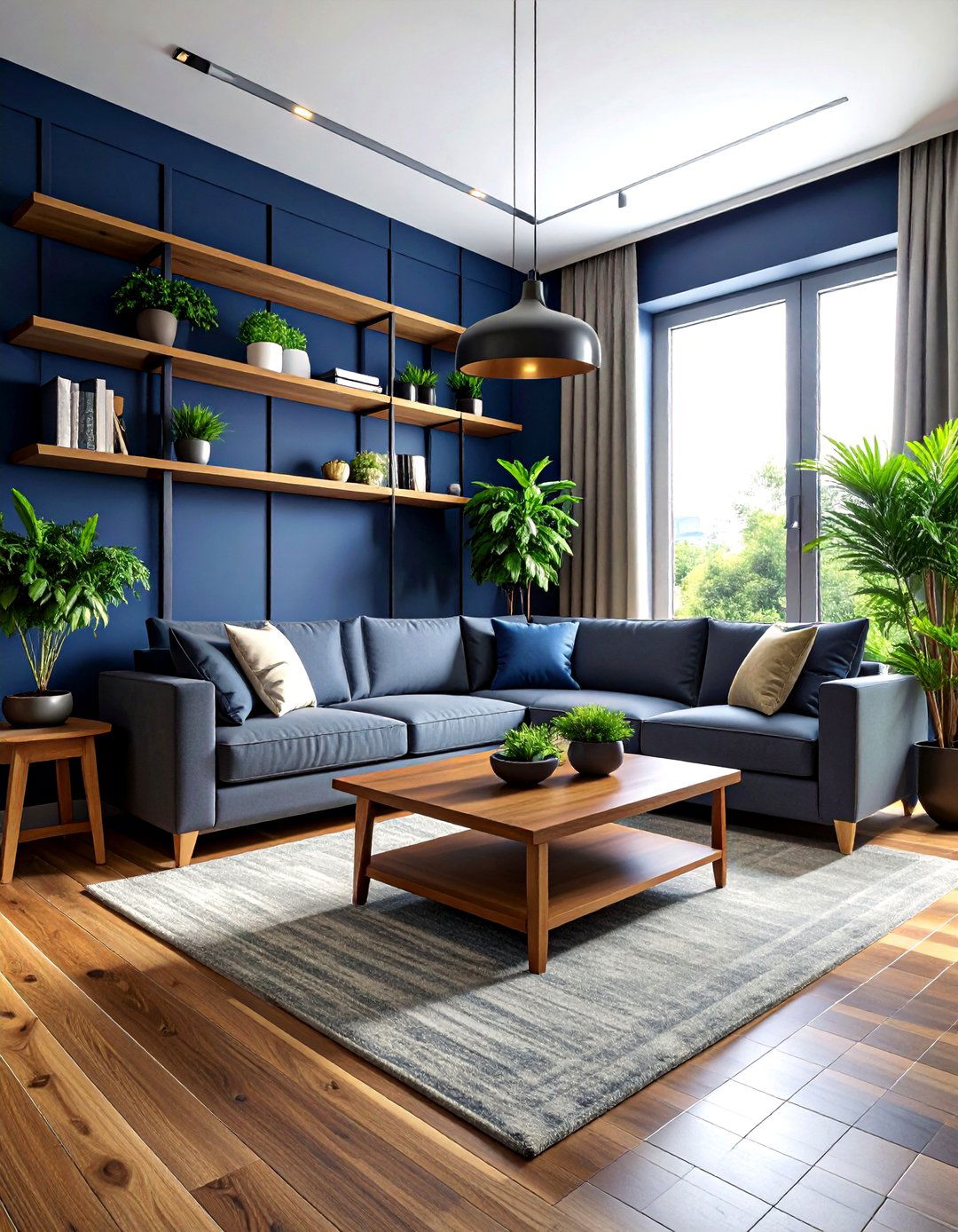 Navy Living Room Wood - 30 minimalist navy living room ideas