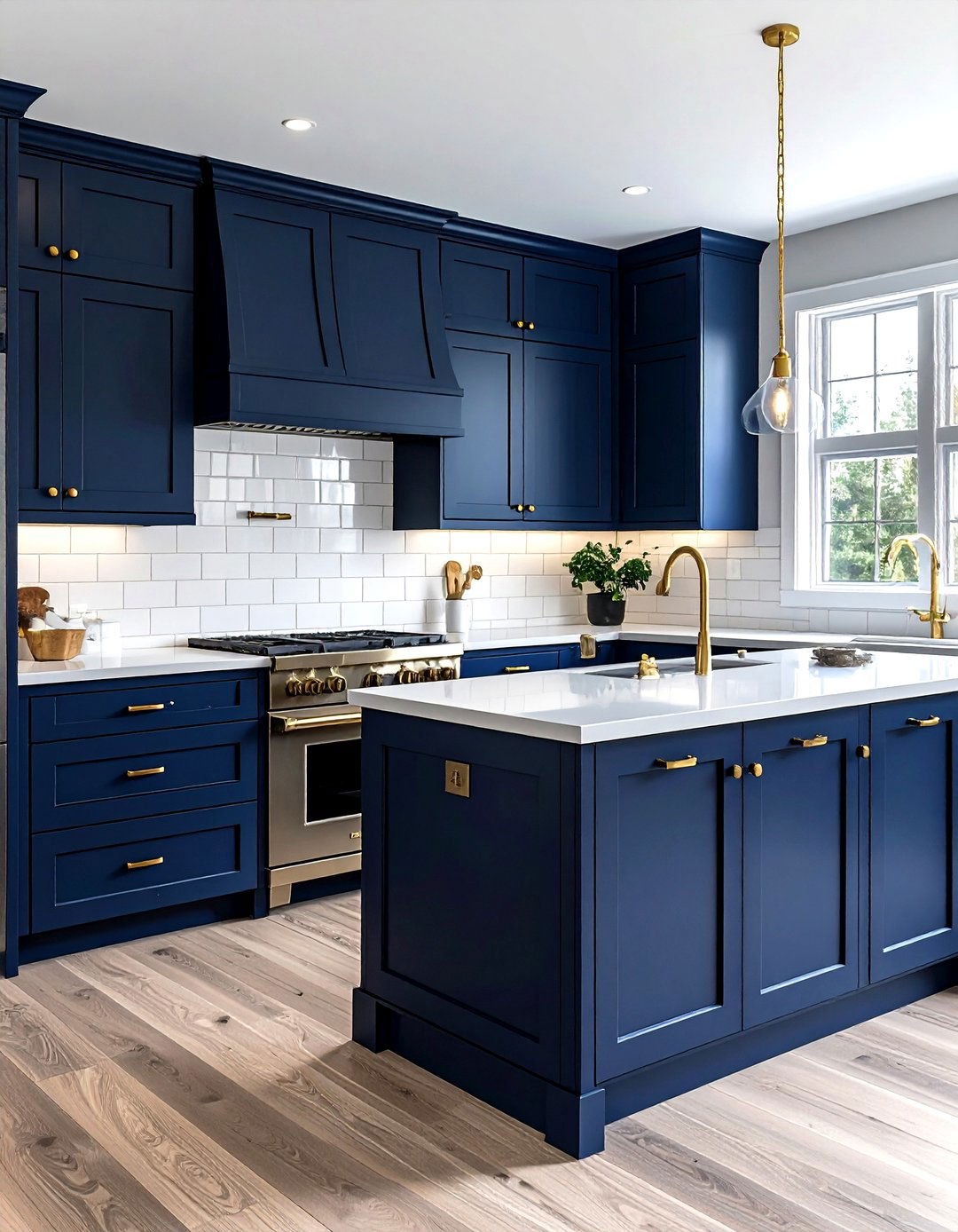 Navy Shaker Cabinets Gold Hardware - 30 navy gold kitchen ideas