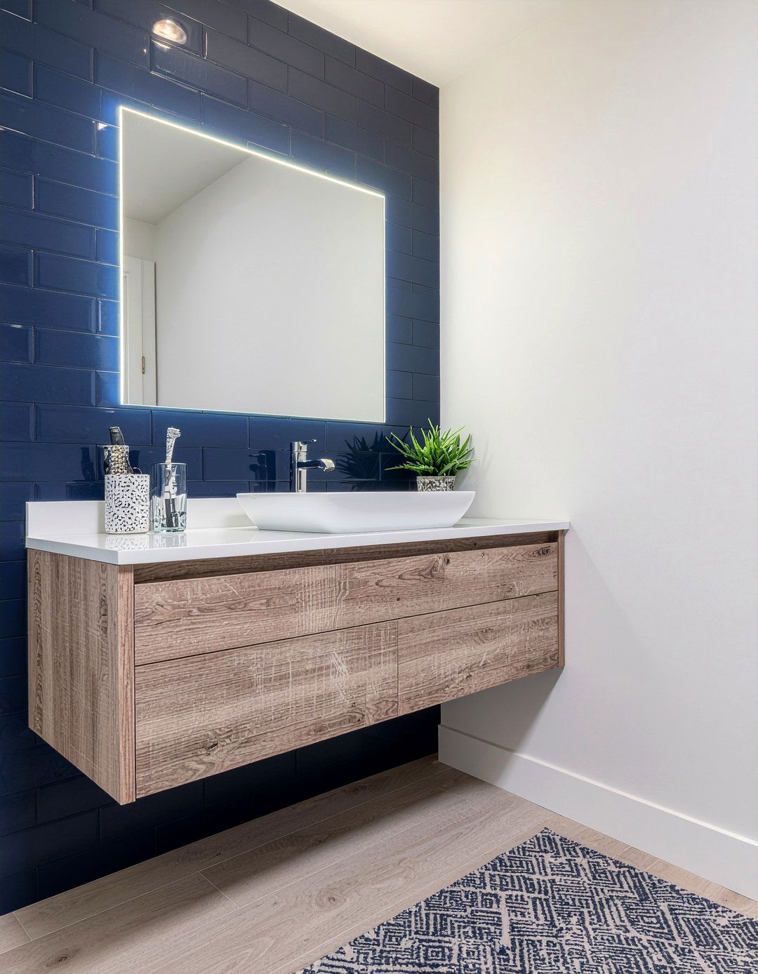 Navy Tile Backsplash Bathroom - 30 navy bathroom ideas