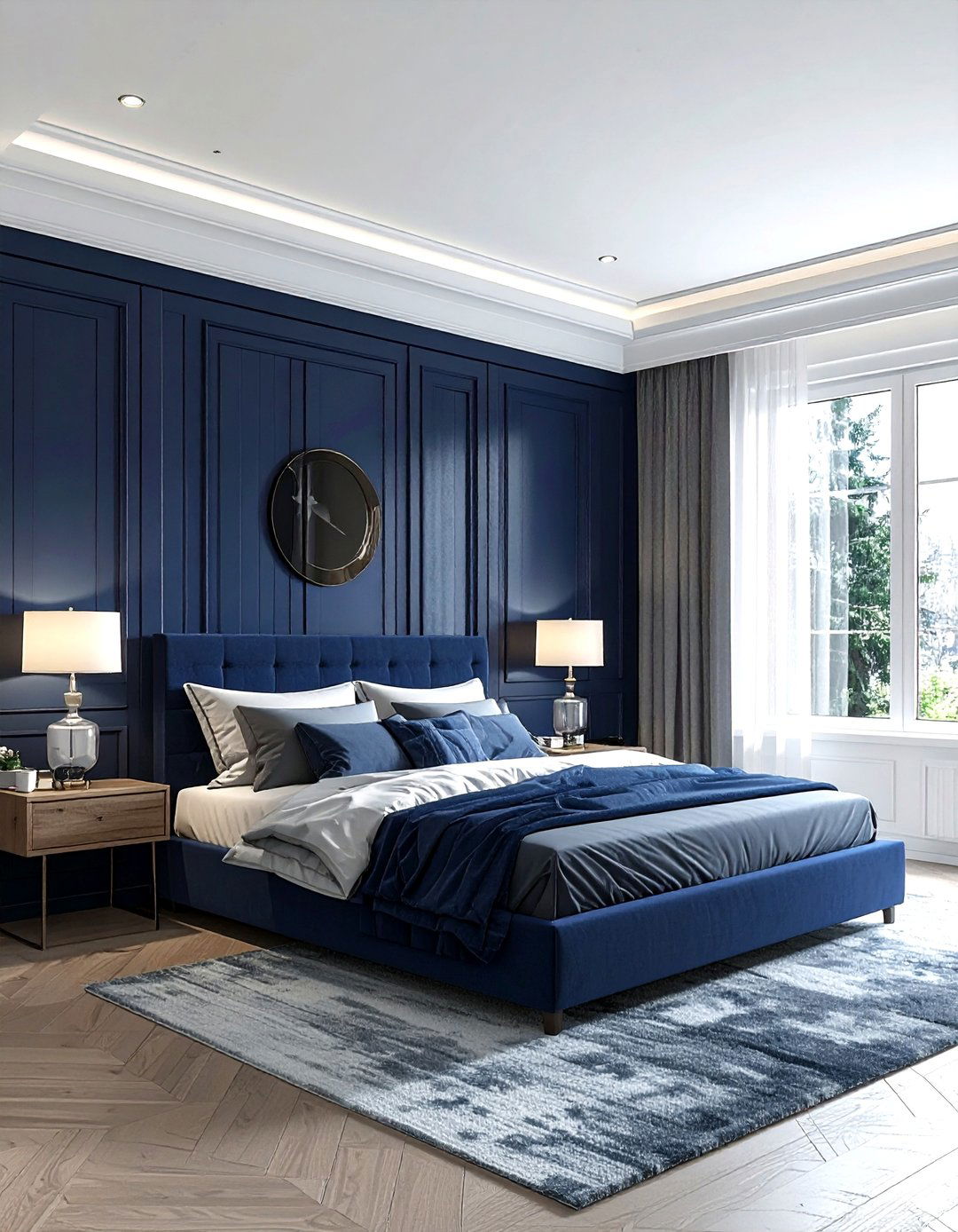 Navy Wood Paneling - 30 scandinavian navy bedroom ideas