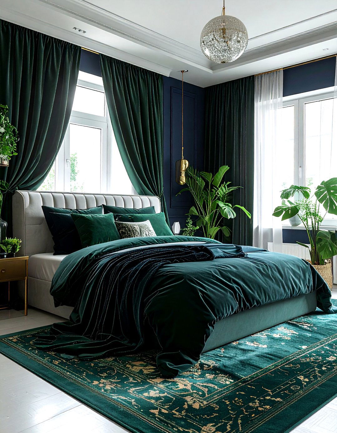Navy and Green Bedroom - 30 navy bedroom design ideas